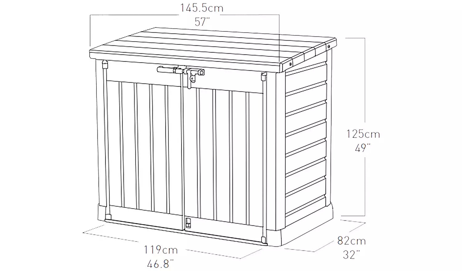 Keter Store It Out Max 1200L Outdoor Garden Storage Box & Wheelie Bin