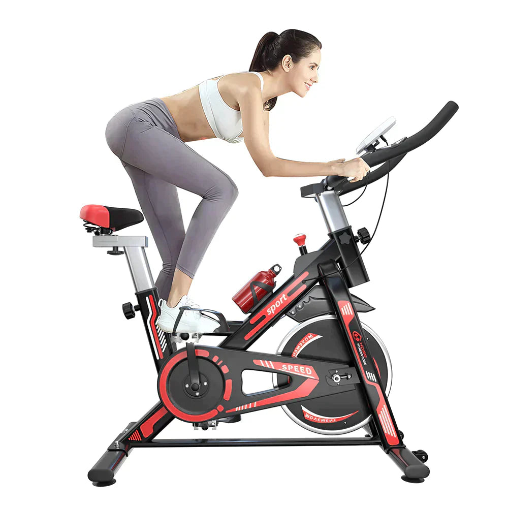 HomeFitnessCode Indoor Exercise Bike Stationary Bike with LCD Display