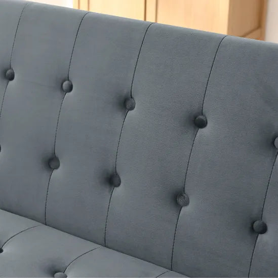 Stylish Outdoor Velvet Sofa Bed – Olivia, Grey, 3 Seater