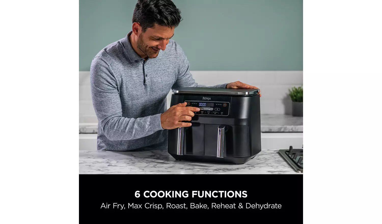 Ninja Foodi AF300UK - Hot air fryer - 7.6 litres - 2.47 kW - grey