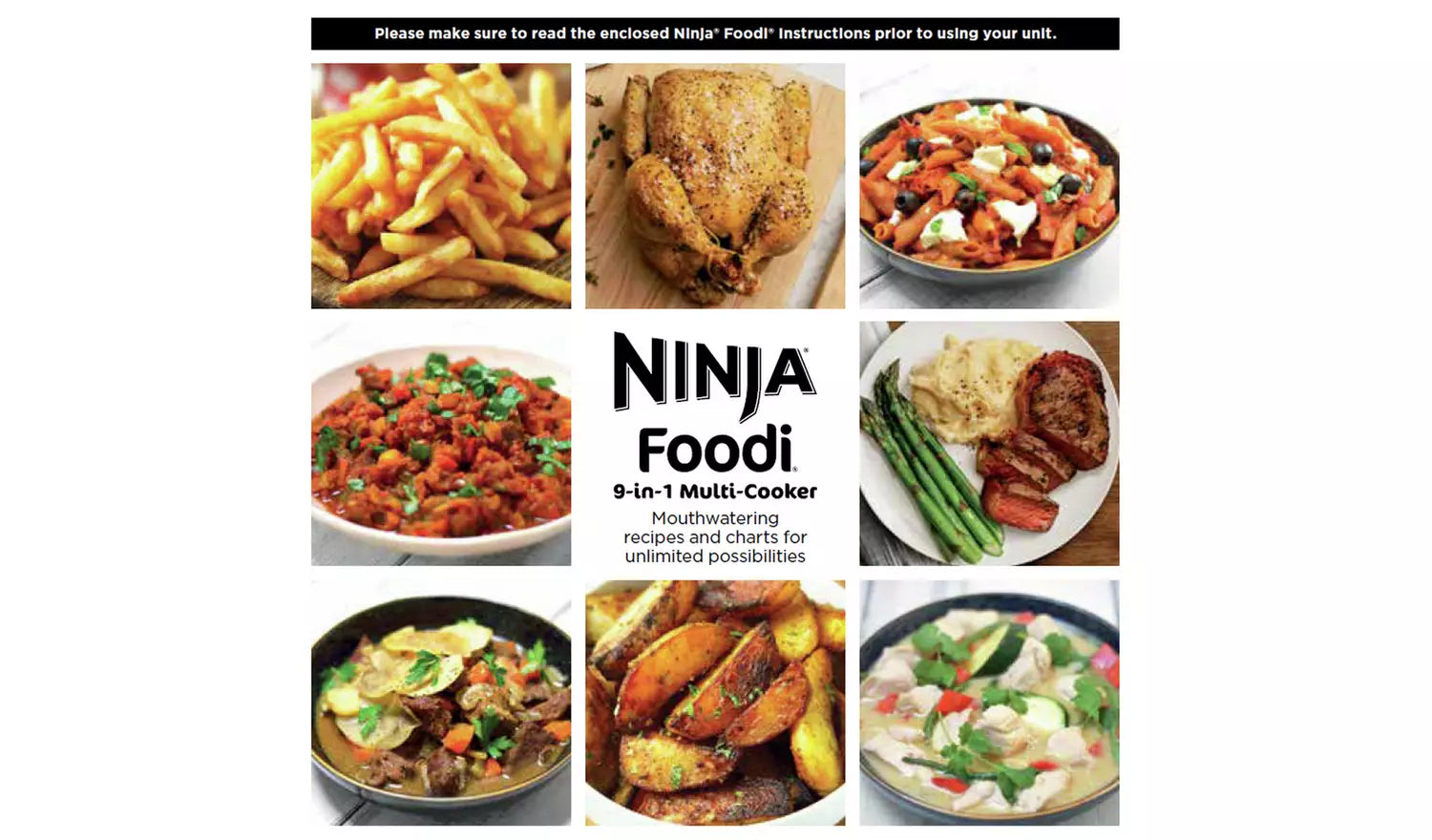 Ninja OP350UK 6L Foodi 9-in-1 Multi-Cooker Black