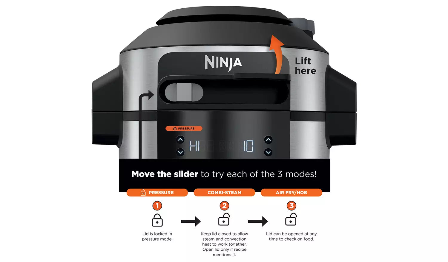 Ninja OL650UK Foodi Max 14-in-1 SmartLid Multi-Cooker 7.5 Litre