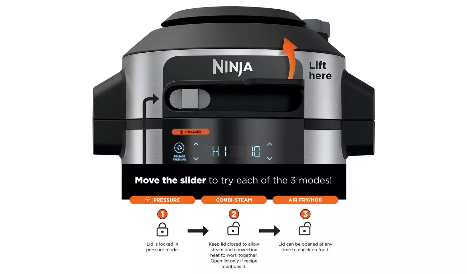 Ninja OL750UK Foodi Max 15-in-1 SmartLid Multi-Cooker 7.5L