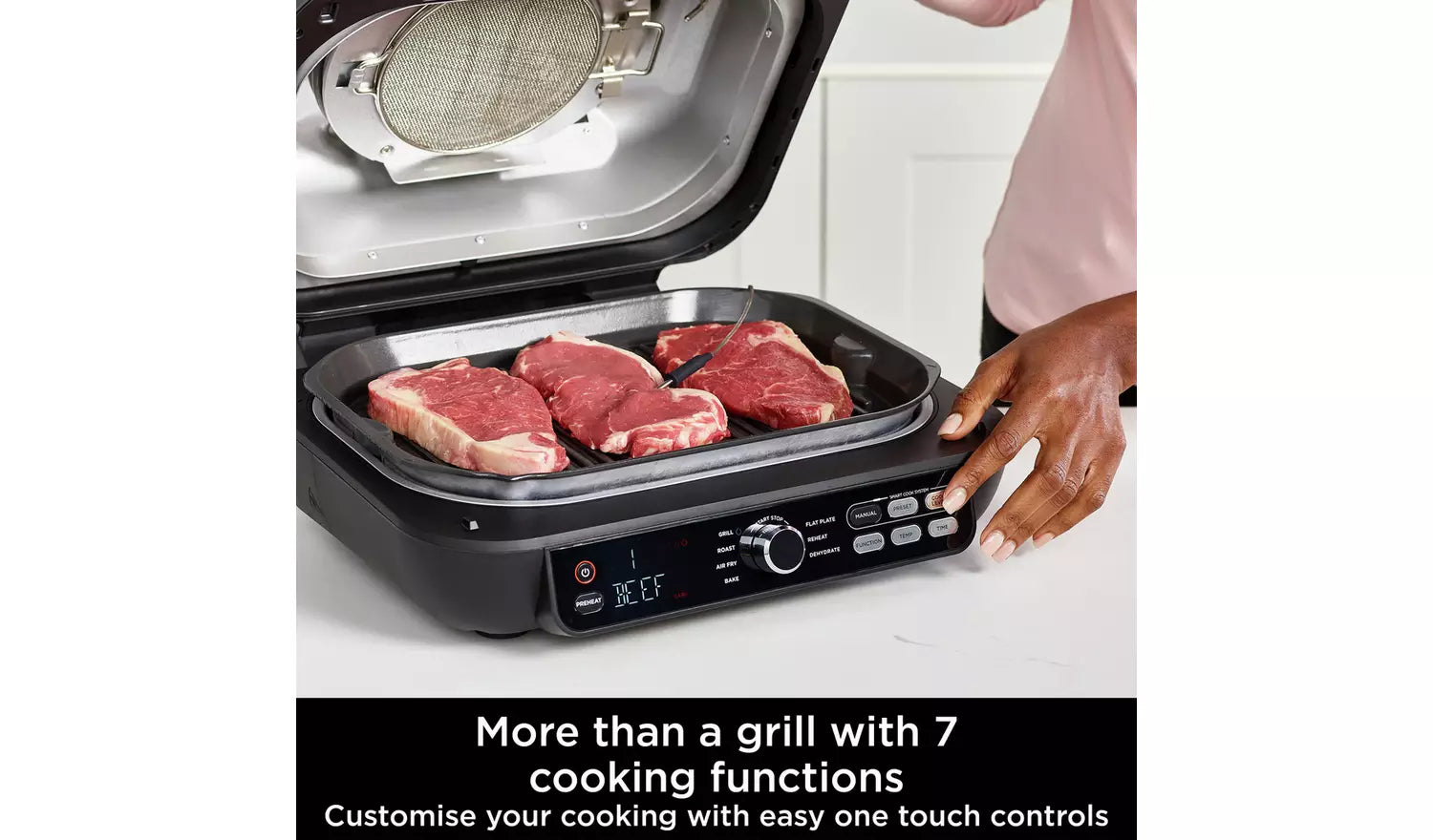 Ninja AG651UK Foodi Max Pro Health Grill Flat Plate & Air Fryer Black