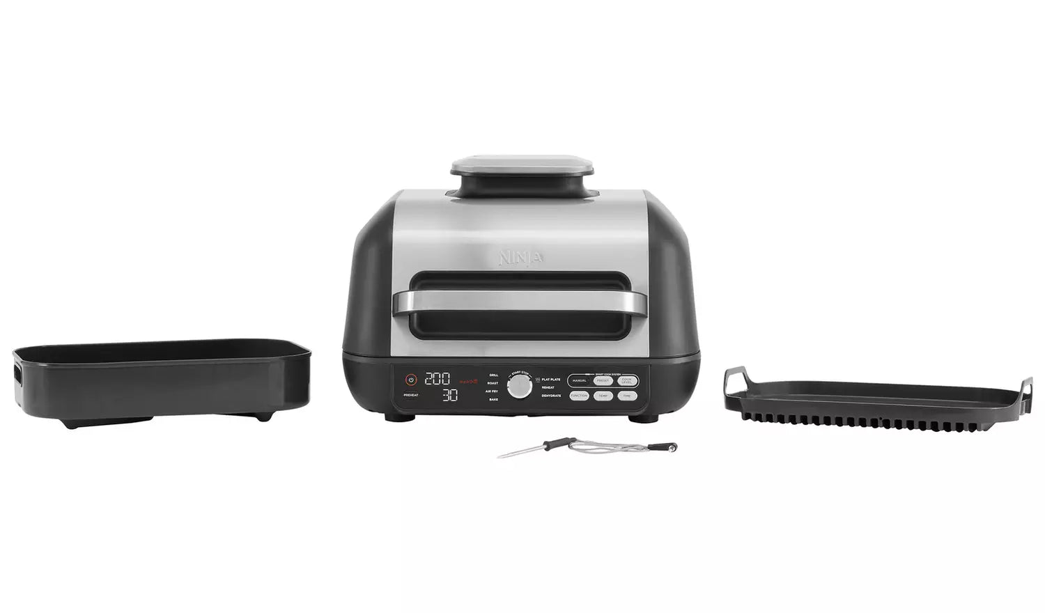 Ninja AG651UK Foodi Max Pro Health Grill Flat Plate & Air Fryer Black