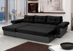 Corner Sofa Bed with Storage, Black Fabric. Very Comfortable