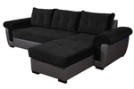 Corner Sofa Bed with Storage, Black Fabric. Very Comfortable