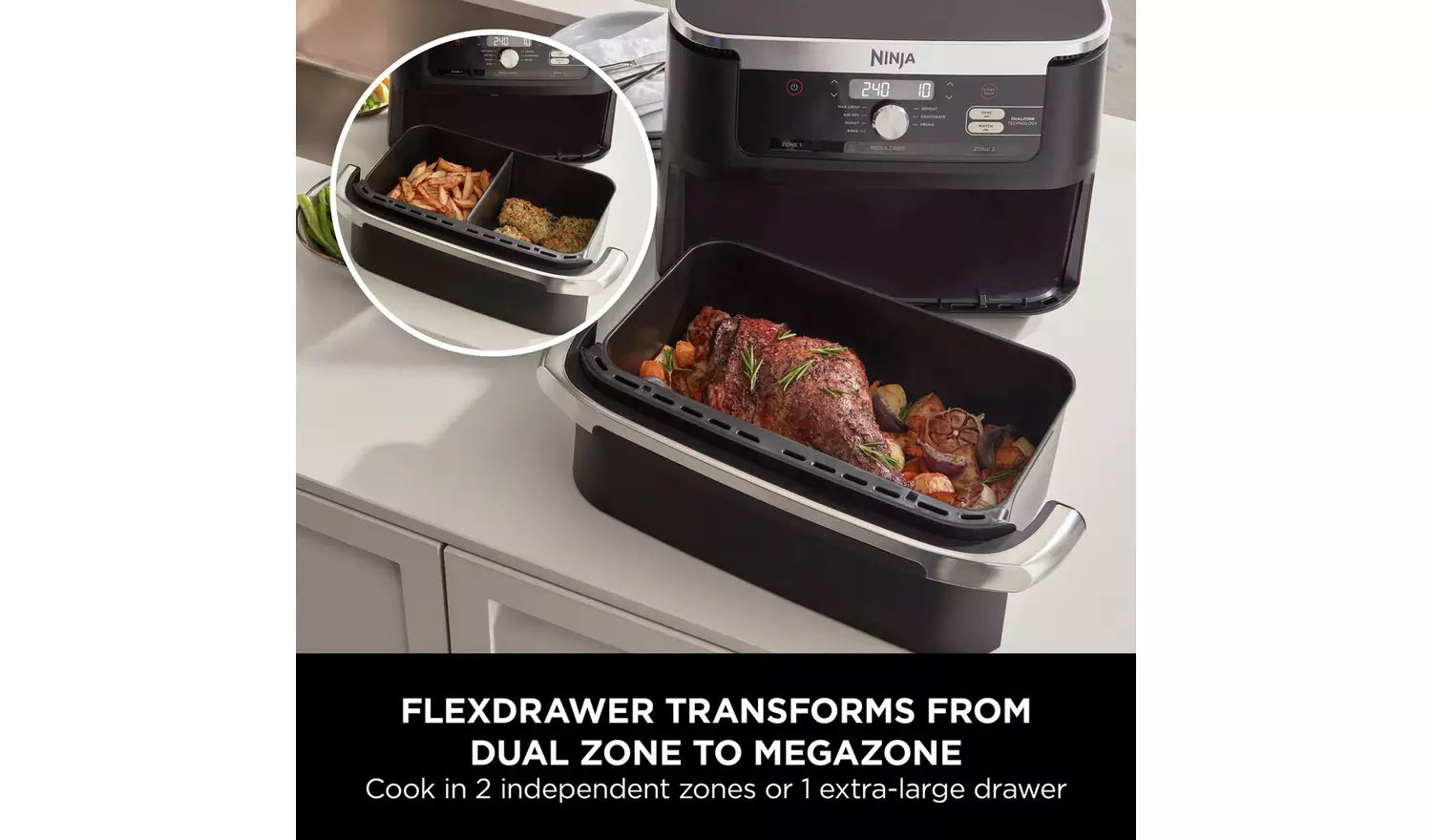 Ninja AF500UK Foodi FlexDrawer Air Fryer 10.4L