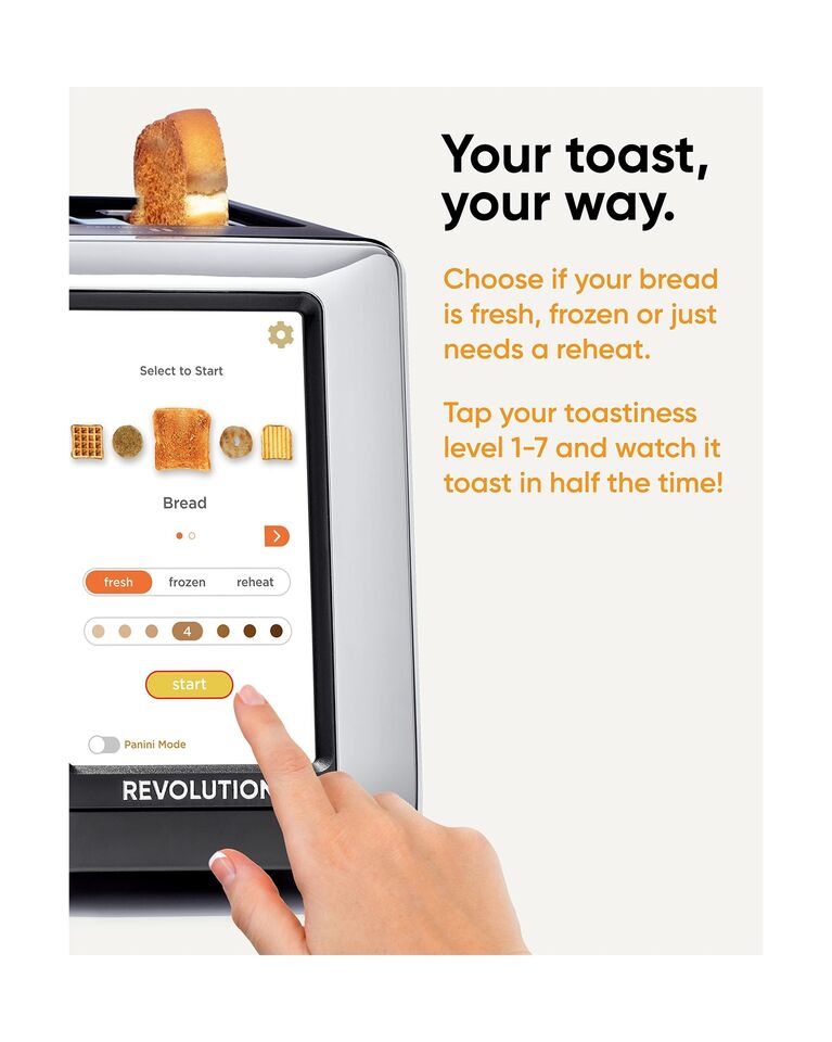 Revolution InstaGLO R180 Toaster. 2-Slice, high-end stainless steel design.