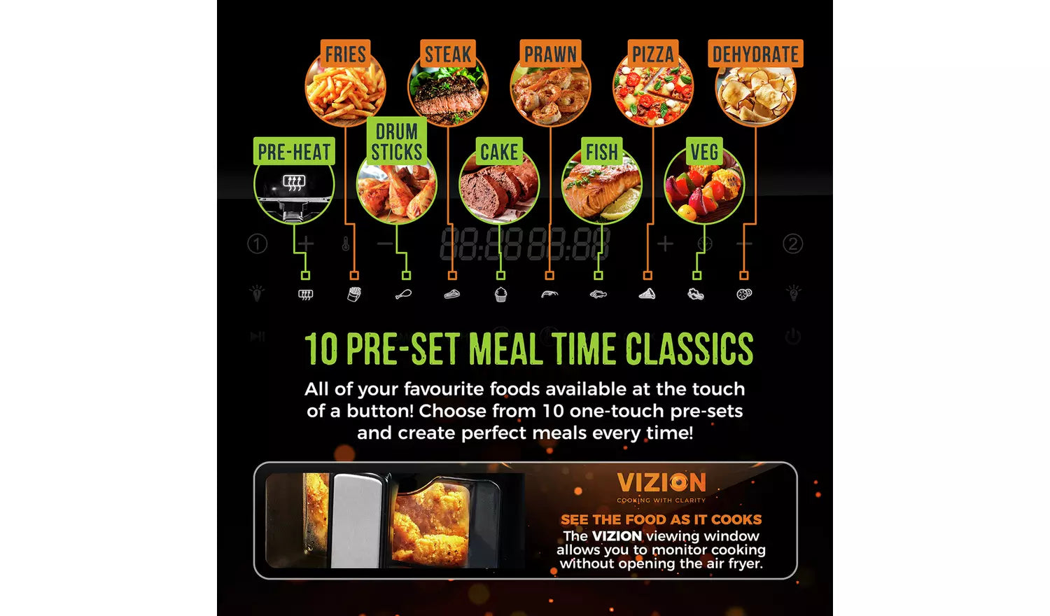 Tower T17100 9 Litre Vortx Vizion Dual Basket Air Fryer